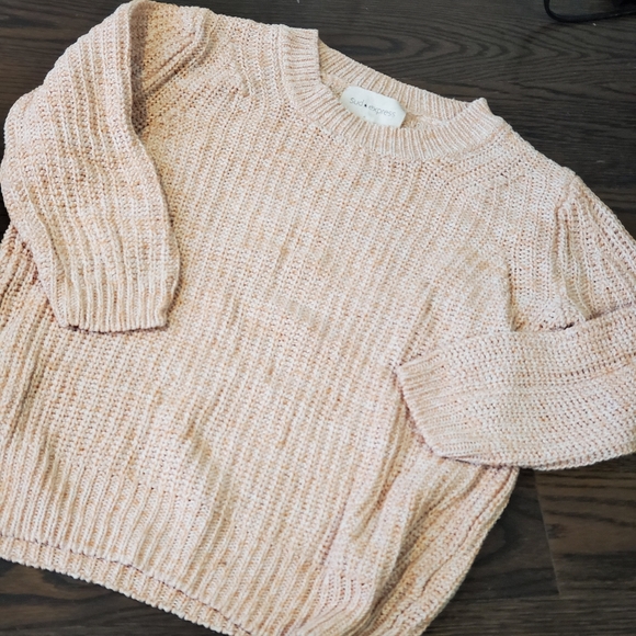 Sud Express Sweaters - Soft pink linen & cotton sweater, 3/4 sleeves